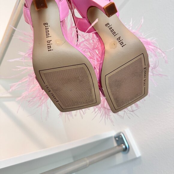Pink Feathered Gianni Bini Heels - Picture 4 of 4